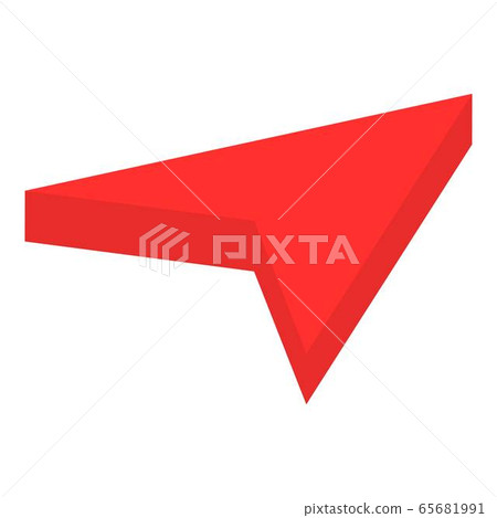 Red gps arrow icon, isometric style Red gps arrow icon, isometric style 65681991