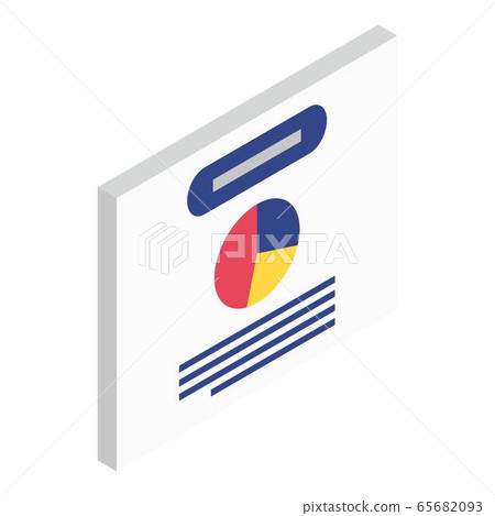 Pie chart banner icon, isometric style Pie chart banner icon, isometric style 65682093