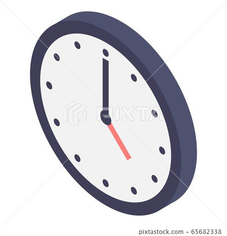 Wall clock icon, isometric style - Stock Illustration [65682338] - PIXTA