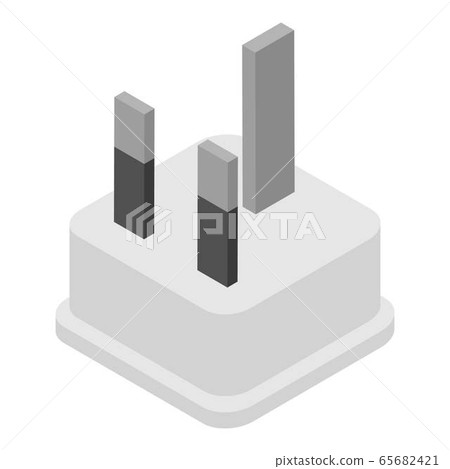 Electric plug icon, isometric style Electric plug icon, isometric style 65682421
