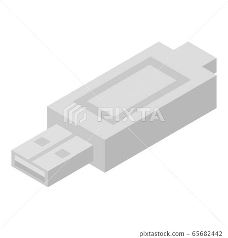 Usb laptop adapter icon, isometric style 65682442