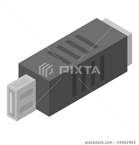 Data transfer adapter icon, isometric style Data transfer adapter icon, isometric style 65682463