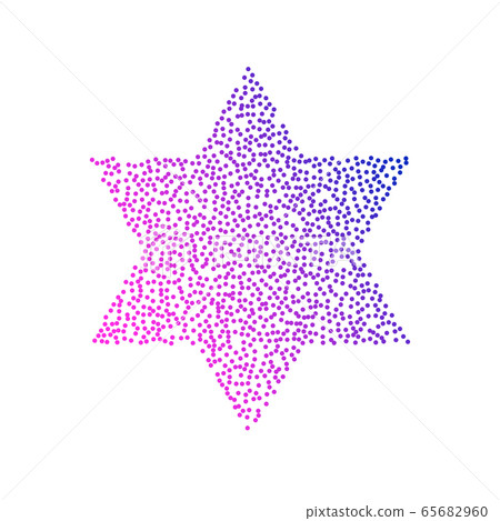 Colored logo star of David in the form of dots and Colored logo star of David in the form of dots and 65682960