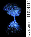 Concept human brain with blue glowing connection 65684334