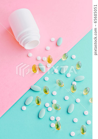 Medical pills and drugs, medicine for health care and therapy 65685051