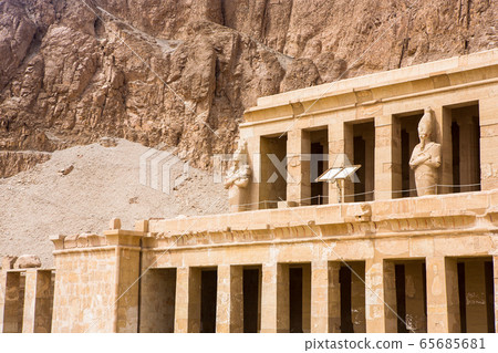 Hatchepsut Temple. The Tombs of the Nobles, located on the West Bank cliffs used to be where Elephantine islands governors. Egypt, Africa. 65685681