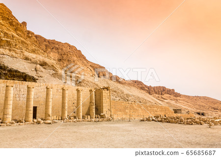 Hatchepsut Temple. The Tombs of the Nobles, located on the West Bank cliffs used to be where Elephantine islands governors. Egypt, Africa. 65685687