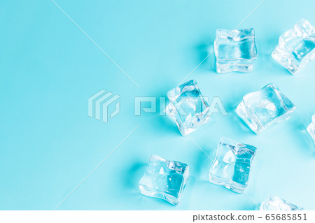 Ice cubes on blue background, Cubes of ice on a Ice cubes on blue background, Cubes of ice on a 65685851