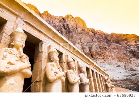 Hatchepsut Temple. The Tombs of the Nobles, located on the West Banks cliffs used to be where Elephantine islands governors. Egypt, Africa. Hatchepsut Temple. The Tombs of the Nobles, located on the West Banks cliffs used to be where Elephantine islands governors. Egypt, Africa. 65686925