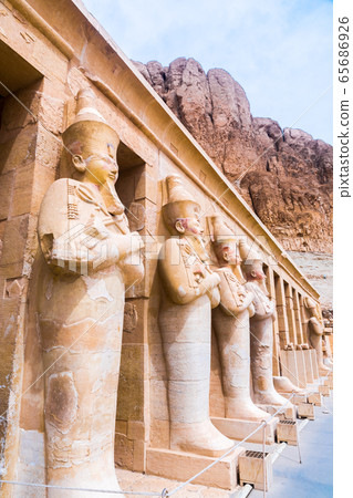 Hatchepsut Temple. The Tombs of the Nobles, located on the West Banks cliffs used to be where Elephantine islands governors. Egypt, Africa. Hatchepsut Temple. The Tombs of the Nobles, located on the West Banks cliffs used to be where Elephantine islands governors. Egypt, Africa. 65686926