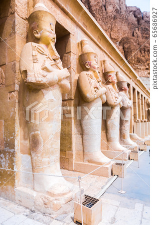 Hatchepsut Temple. The Tombs of the Nobles, located on the West Banks cliffs used to be where Elephantine islands governors. Egypt, Africa. Hatchepsut Temple. The Tombs of the Nobles, located on the West Banks cliffs used to be where Elephantine islands governors. Egypt, Africa. 65686927