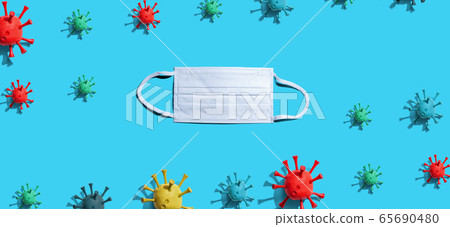Covid-19 theme with a face mask Covid-19 theme with a face mask 65690480