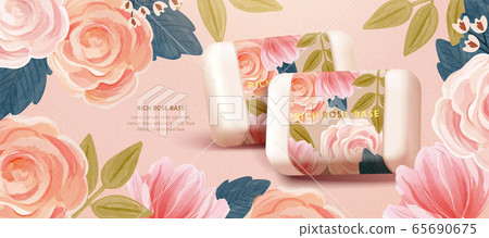 Organic cosmetic banner template 65690675