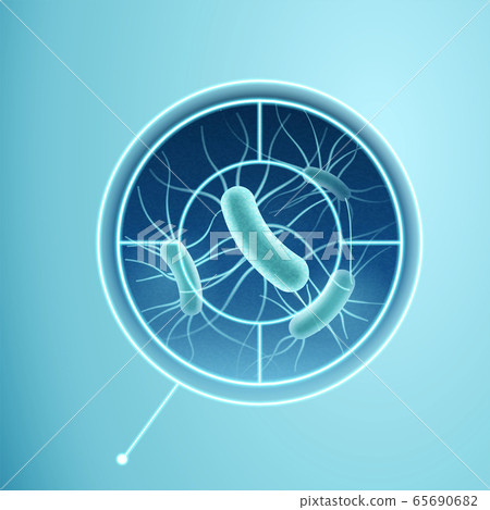 Bacteria targeted in cross hair 65690682