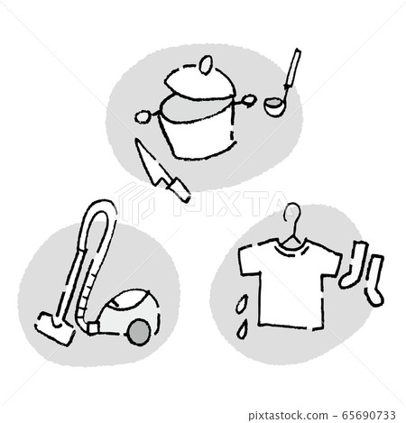家務勞動烹飪洗衣清潔單色 65690733
