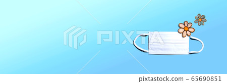 Medical worker appreciation theme with flowers and mask 65690851