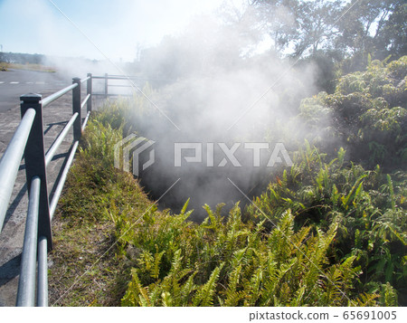 蒸汽排放口來自基拉韋厄火山夏威夷島地面裂縫的水蒸氣 蒸汽排放口來自基拉韋厄火山夏威夷島地面裂縫的水蒸氣 65691005