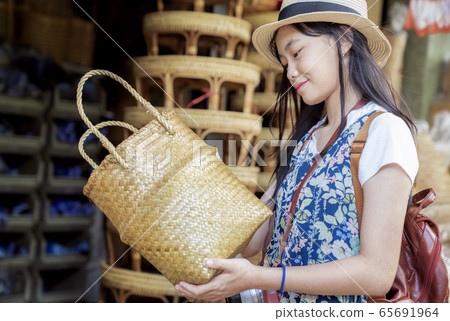 Asian girl, travel and shopping in traditional Asian girl, travel and shopping in traditional 65691964