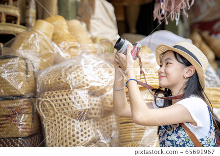 Asian girl, travel and shopping in traditional Asian girl, travel and shopping in traditional 65691967