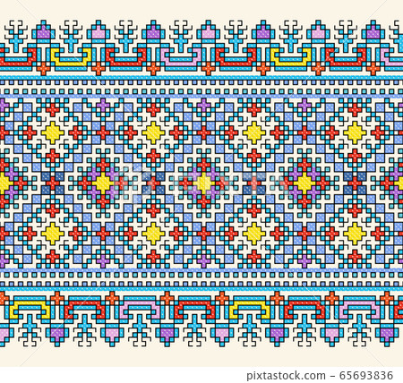 Embroidered old handmade cross-stitch ethnic 65693836
