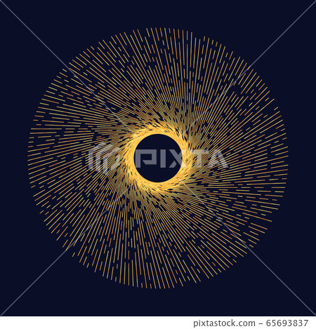 golden color circle from lines. abstract halftone 65693837