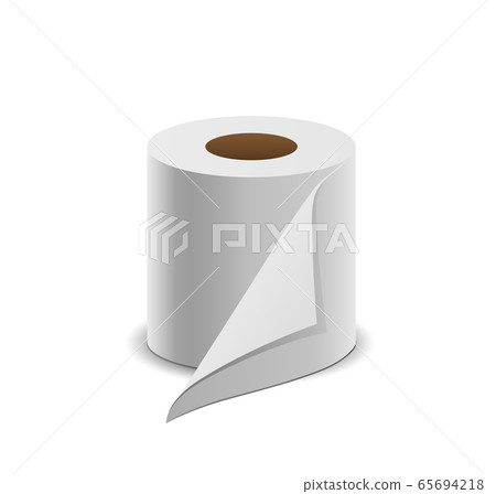 Tissue paper roll realistic, isolated on white 65694218