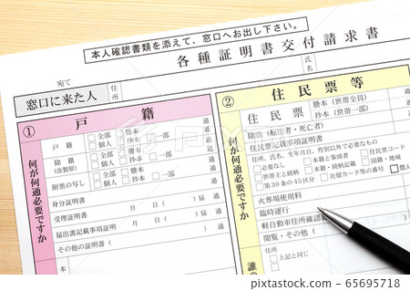 Resident's card, family register, invoice Resident's card, family register, invoice 65695718