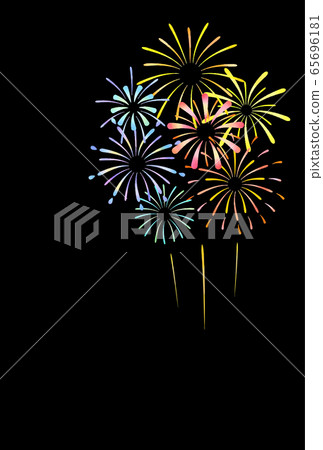 水彩風格的煙花（水彩風格矢量） 65696181