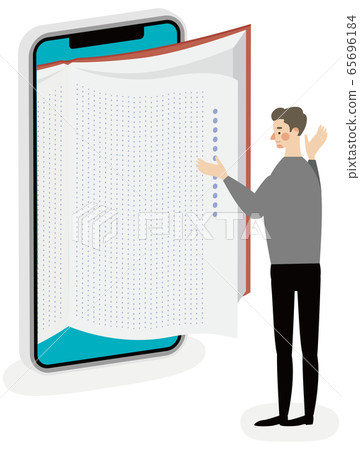 電子書電子詞典男搜索圖矢量 65696184