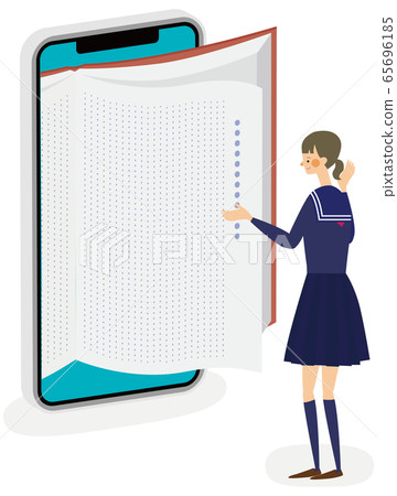 E-book electronic dictionary student search illustration vector 65696185