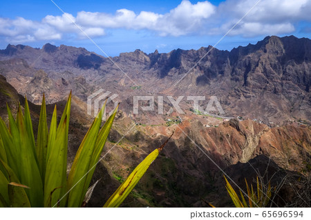 Mountains landscape panoramic view in Santo Antao Mountains landscape panoramic view in Santo Antao 65696594