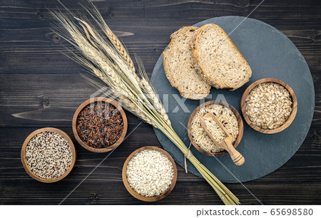Various natural organic cereal and whole grains Various natural organic cereal and whole grains 65698580