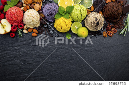 Various of ice cream flavor ball blueberry ,lime 65698733