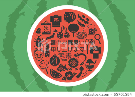 日本夏季圖標西瓜暑假模板 日本夏季圖標西瓜暑假模板 65701594