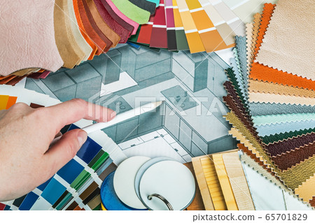 select a color from the color sample pallets in the designer's workspace 65701829