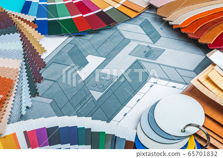 choice of materials, textures and colors for room renovation 65701832