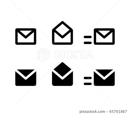 Set of mail icons / Read / Unread / Send / Receive / Illustration Set of mail icons / Read / Unread / Send / Receive / Illustration 65701867