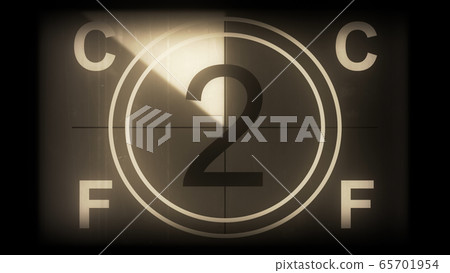 3D rendering of a monochrome old and grained universal countdown leader from 10 to 0 3D rendering of a monochrome old and grained universal countdown leader from 10 to 0 65701954