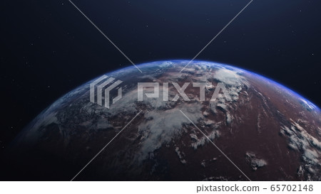 3D rendering of the process of terraforming Mars as a result of humanity colonization of the red planet 65702148