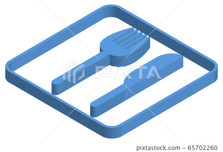 Blue isometric illustration of restaurant - Stock Illustration ...
