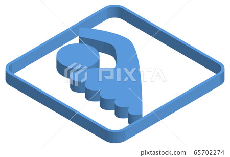 一個人游泳的藍色等距插圖 65702274