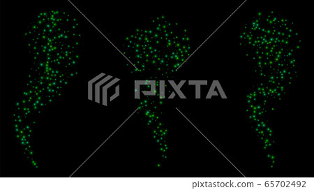 Vector green glitter sparkles wave isolated on 65702492