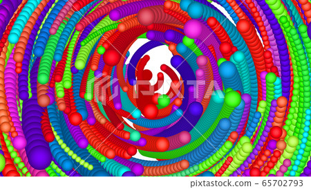 CG粒子大量旋轉的彩色球 65702793