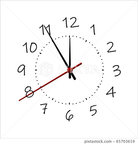Round clock isolated on white background.... - Stock Illustration ...