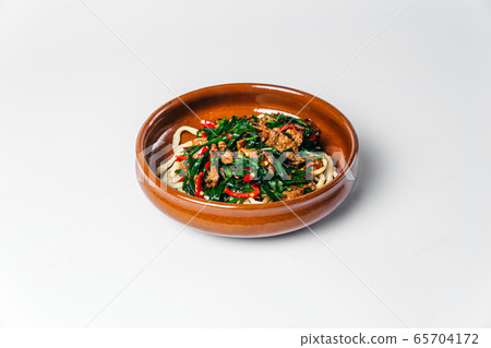 Uzbek national dish lagman noodles 65704172