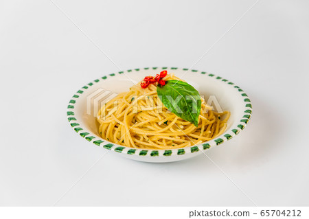 Italian cuisine spaghetti pasta dish isolated Italian cuisine spaghetti pasta dish isolated 65704212