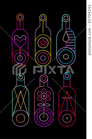 Neon Wine Bottles Neon Wine Bottles 65704342