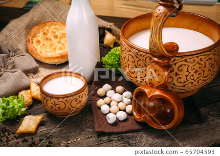 Kazakh traditional kumys horse milk cheese kurt 65704393