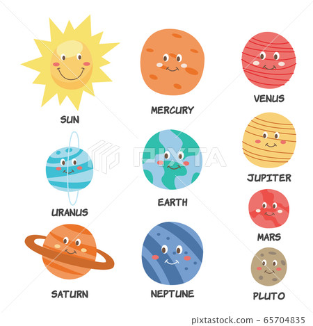 Planets of solar system educational banner for school flat vector illustration. Planets of solar system educational banner for school flat vector illustration. 65704835