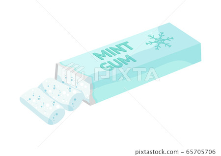 Mint flavor chewing gum flat vector illustration Mint flavor chewing gum flat vector illustration 65705706